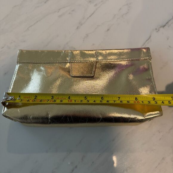 Vintage 70s 80s Gold Metalic Glam Leather Anne Klein Snap Clutch & Wallet NEW - Picture 12 of 12